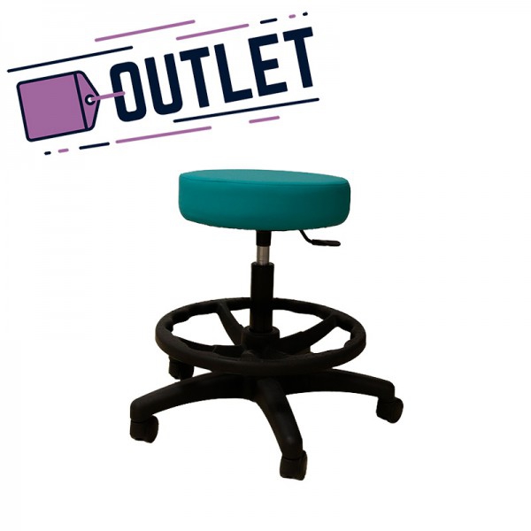 Kinefis Economy high stool: Height 59 - 84 cm with footrest ring (turquoise color) - LAST UNIT